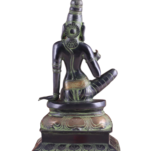 Pure Brass Seated Parvati Idol - 12" Black Green Tone | Divine Feminine Energy | Intricate Craftsmanship | Sacred Space Decor | Invoke Grace & Wisdom